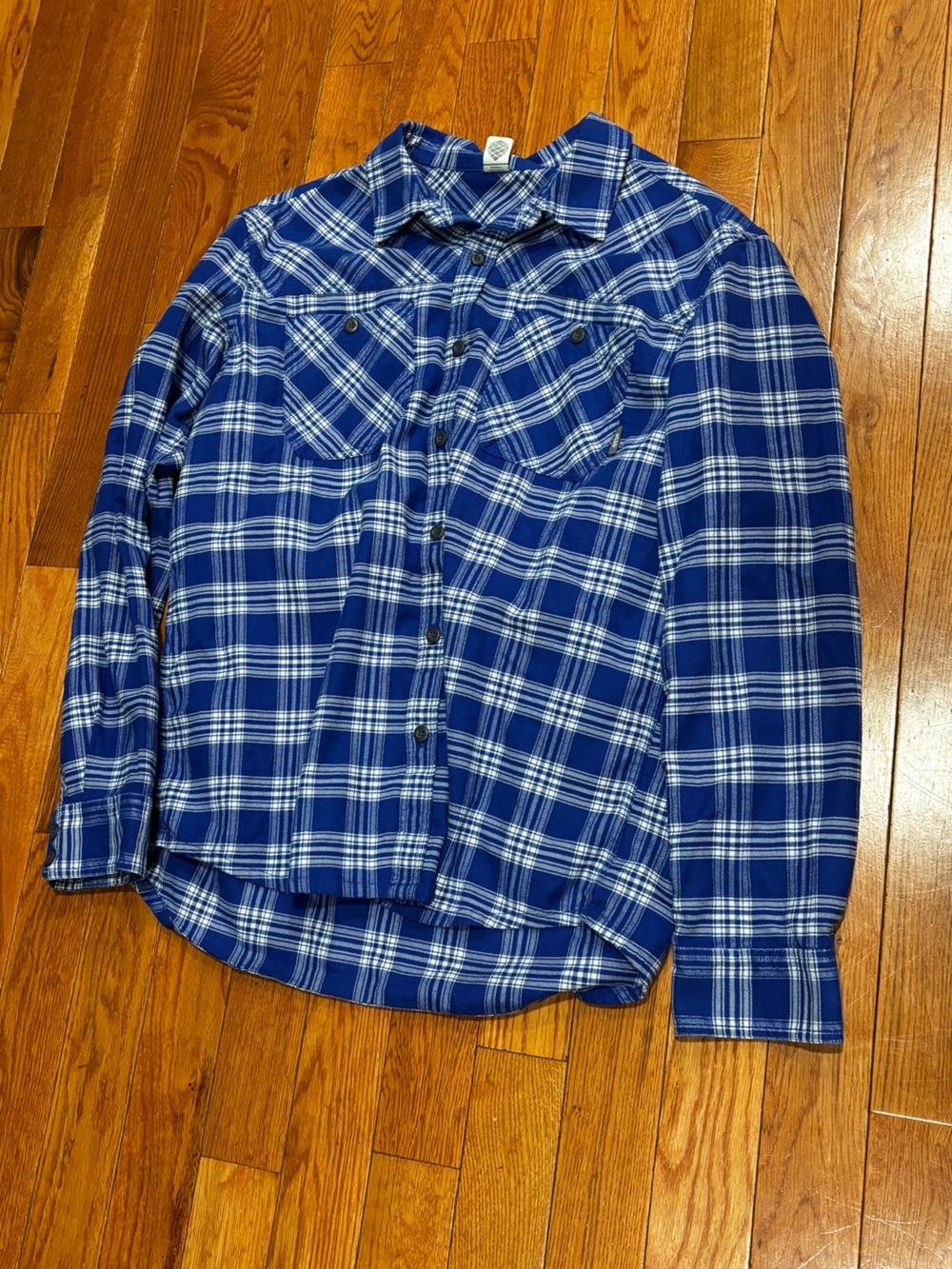 Stio men’s XL long sleeve flannel Blue and White Plaid Button-Up Shirt